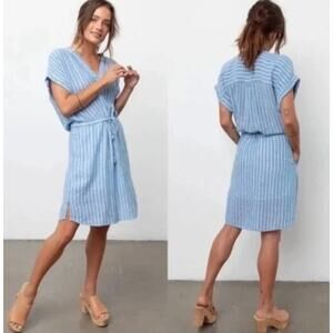 Rails Emma St Germain Stripe Linen Blend Dress Size Medium
